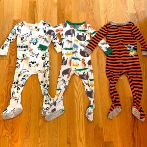 3 Carter’s Cotton footie pajamas